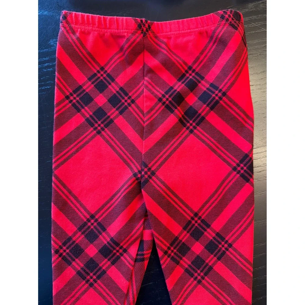 Ralph Lauren Outfit Set White Red Plaid Tunic and Leggings 9M Holiday Preppy